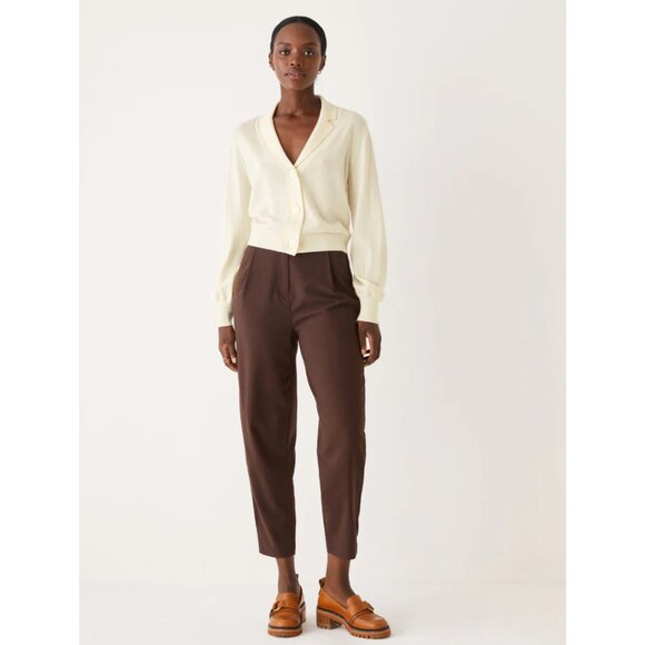 Frank & Oak Merino Wool Collared Cardigan β Cream β Size Large - Picture 3 of 8